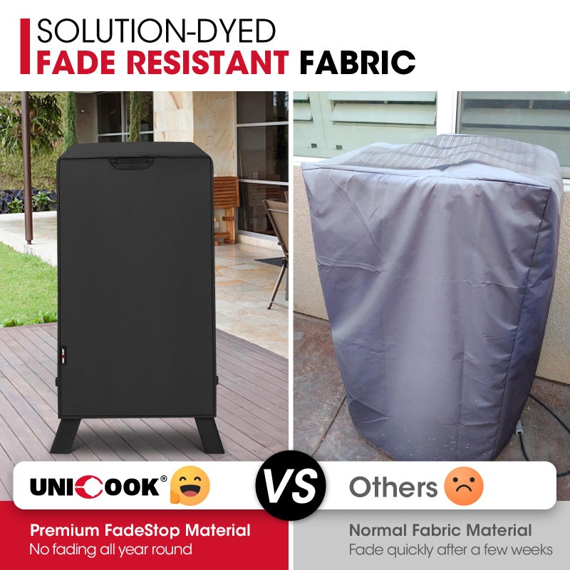 Unicook 30 Inch Electric Smoker Cover for Masterbuilt, Heavy Duty Waterproof Vertical Smoker BBQ Grill Cover, All Weather Resistant, 18" W x 17" D x 33" H - Image 4